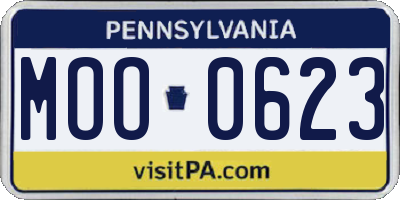 PA license plate MOO0623