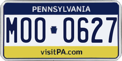 PA license plate MOO0627