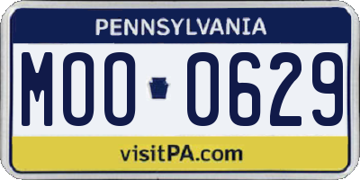 PA license plate MOO0629