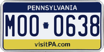 PA license plate MOO0638