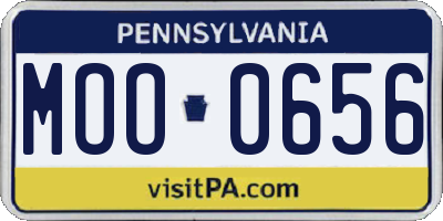 PA license plate MOO0656