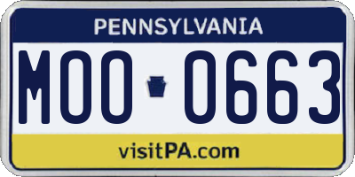 PA license plate MOO0663