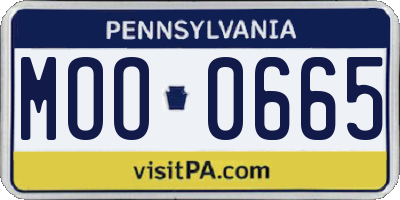 PA license plate MOO0665