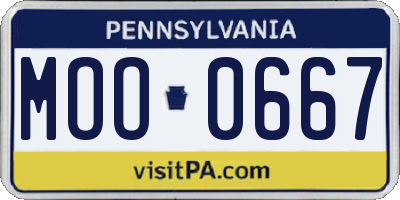 PA license plate MOO0667