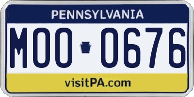 PA license plate MOO0676