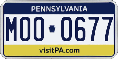 PA license plate MOO0677