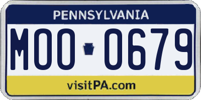 PA license plate MOO0679