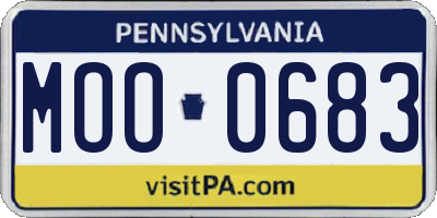 PA license plate MOO0683