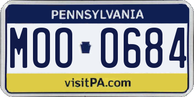 PA license plate MOO0684