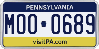 PA license plate MOO0689
