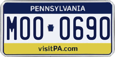 PA license plate MOO0690