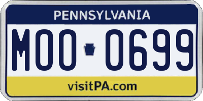 PA license plate MOO0699