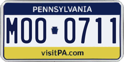 PA license plate MOO0711