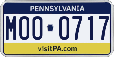 PA license plate MOO0717