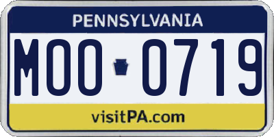 PA license plate MOO0719