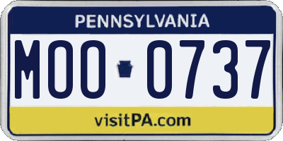 PA license plate MOO0737