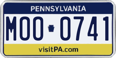 PA license plate MOO0741