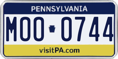 PA license plate MOO0744