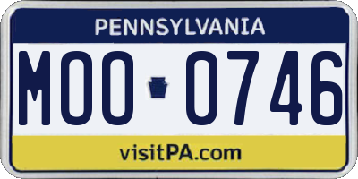 PA license plate MOO0746