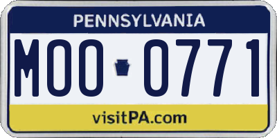 PA license plate MOO0771