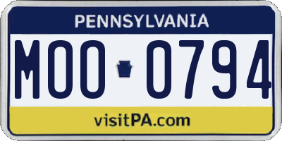 PA license plate MOO0794