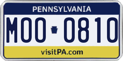 PA license plate MOO0810
