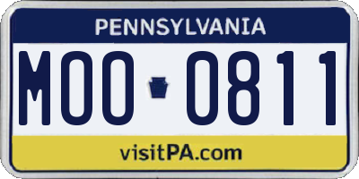 PA license plate MOO0811