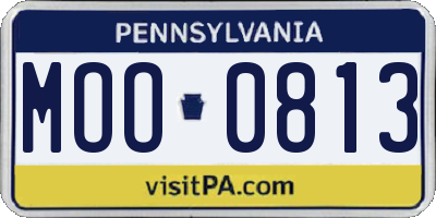 PA license plate MOO0813