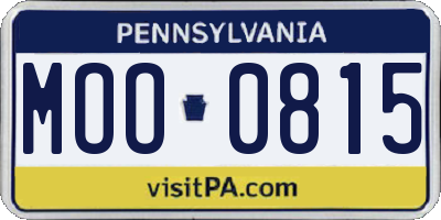 PA license plate MOO0815