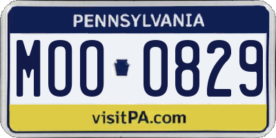 PA license plate MOO0829