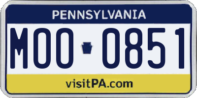 PA license plate MOO0851