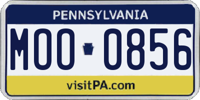 PA license plate MOO0856