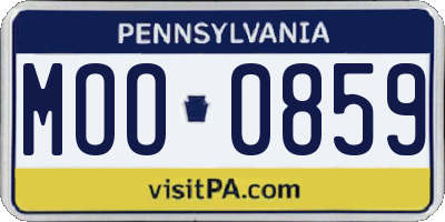 PA license plate MOO0859