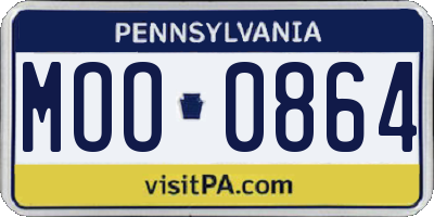 PA license plate MOO0864