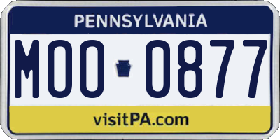 PA license plate MOO0877
