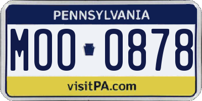 PA license plate MOO0878