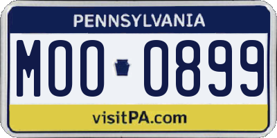 PA license plate MOO0899