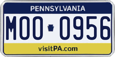 PA license plate MOO0956