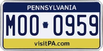 PA license plate MOO0959