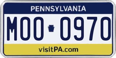 PA license plate MOO0970