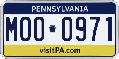 PA license plate MOO0971