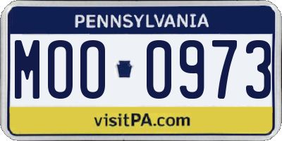 PA license plate MOO0973