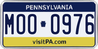 PA license plate MOO0976
