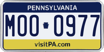 PA license plate MOO0977