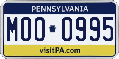 PA license plate MOO0995