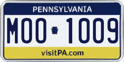 PA license plate MOO1009