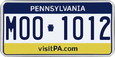 PA license plate MOO1012
