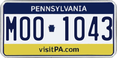 PA license plate MOO1043