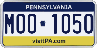 PA license plate MOO1050