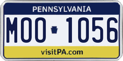 PA license plate MOO1056